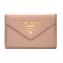 【ポイント6倍以上★】プラダ 財布 1MH021 PRADA 三つ折り 小銭入れ付き GLロゴ VITELLO GRAIN CIPRIA チプリア カーフパウダーピンク ゴールド金具 アウトレット 新品