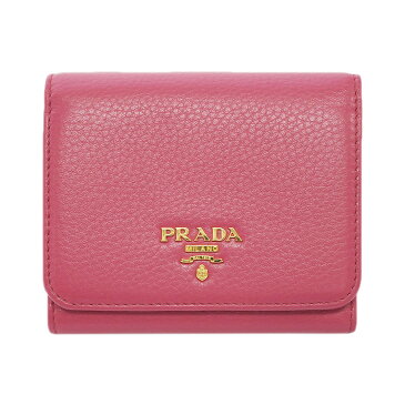 【P7倍以上☆】【最大32,000円引CP】プラダ 財布 1MH176 PRADA 三つ折り 小銭入れ付き VITELLO GRAIN PEONIA ペオニア カーフピンク ゴールド金具 アウトレット【要エントリ】【10/1 当日限り】