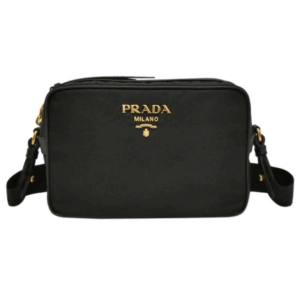 【ポイント5倍以上★】プラダ バッグ 1BH089 PRADA ショルダーバッグ TESSUTO+SAFFIAN ネロ ナイロン+カーフ ブラック アウトレット 新品