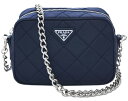 【P7倍以上！】【最大2,000円OFFクーポン★】PRADA プラダ　バッグ　1BH028　ミニショルダー　ポーチ　キルティング　TESSUTO IMPUNTU　BLEU　ナイロンネイビー　シルバー金具　アウトレット　あす楽対応【要エントリ】【R2/7/11 2時迄】