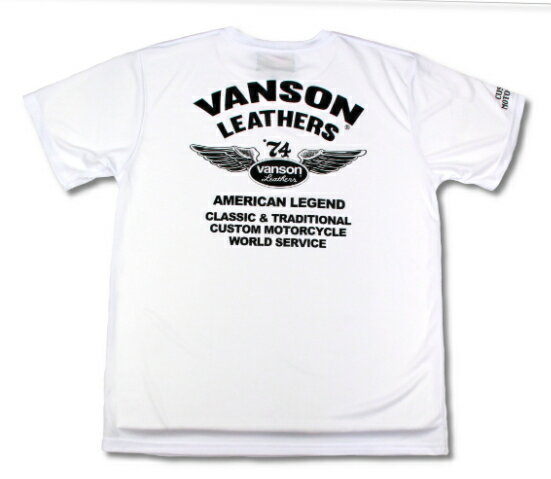あす楽 VANSON/バンソン メッシュTシャツ バイク/メンズ/春夏 ホワイト/ブラック XLサイズ VS21806S