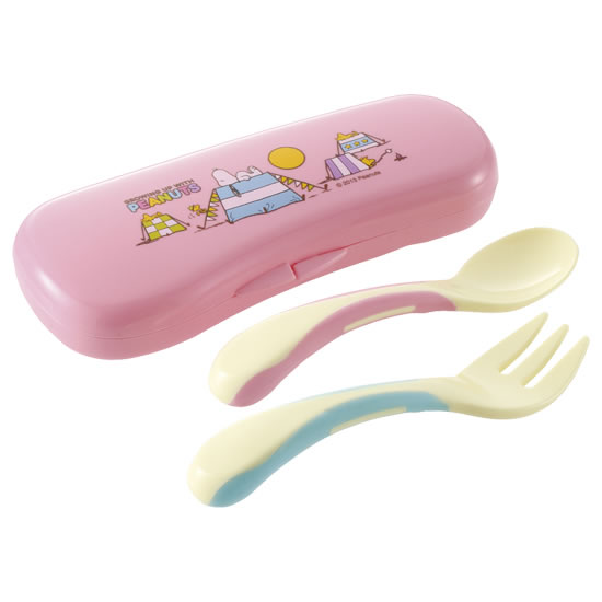 おでかけランチくん スヌーピー にぎにぎスプーン・フォーク(ケース付)