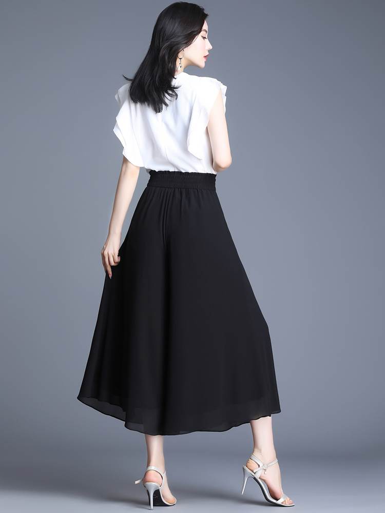 スカート ボトムス パンツ ワイドパンツ ガウチョパンツ フレアスカート 膝丈 ひざ...