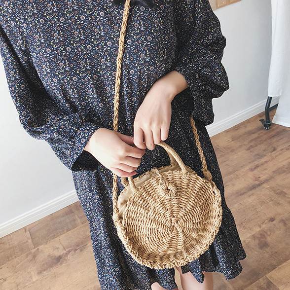 Handbag Type - ラウンドカゴバッグ バック カバン かばん 鞄 bag ショルダーバック 斜めがけバッグ 斜め掛けバッグ デイバッグ 四角 籠 かご カゴ かわいい 大人可愛い きれいめ シンプル カジュアル 大人 上品 おしゃれ お洒落 かっこいい アジアン エスニック 大人可愛い 大人女子