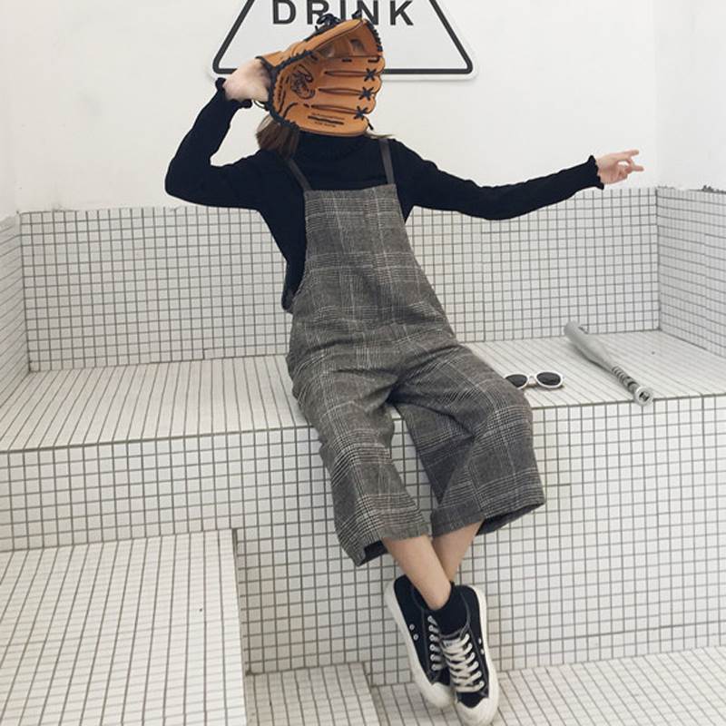 セットアップ サロペット ストレートパンツ クロップドパンツ アンクル丈 ストレート かわいい 大人可愛い きれいめ シンプル カジュアル 大人 上品 おしゃれ レトロ 大人女子 こなれ感 ラフ マニッシュ ラブリー キュート ガーリー ルーズ 個性的 モダン チェック柄