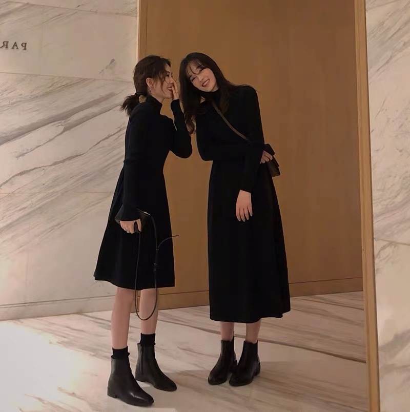 ワンピース ミニスカート ロングスカート フレアスカート フレアワンピース ショート ショート丈 膝丈 ひざ丈 長袖 ハイネック 襟なし フレア セミフレア スリム タイト 細身 かわいい 大人可愛い きれいめ シンプル カジュアル 大人 おしゃれ 大人女子 こなれ感 ラブリー