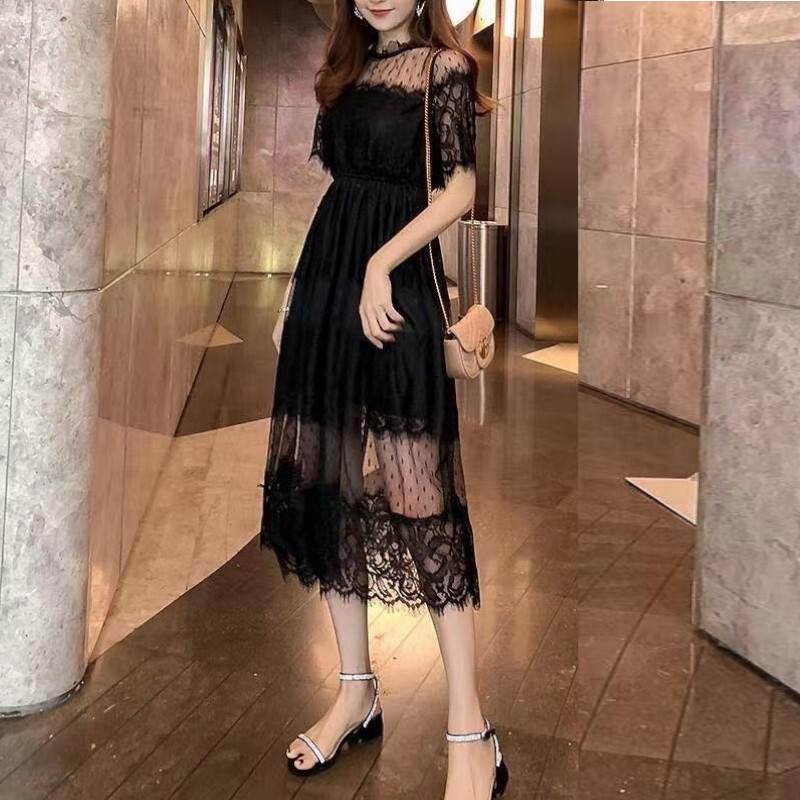 シースルー レースワンピース ワンピース コート ミディアム丈 袖あり 半袖 レース 透け感 シースルー かわいい 大人可愛い きれいめ シンプル カジュアル ...