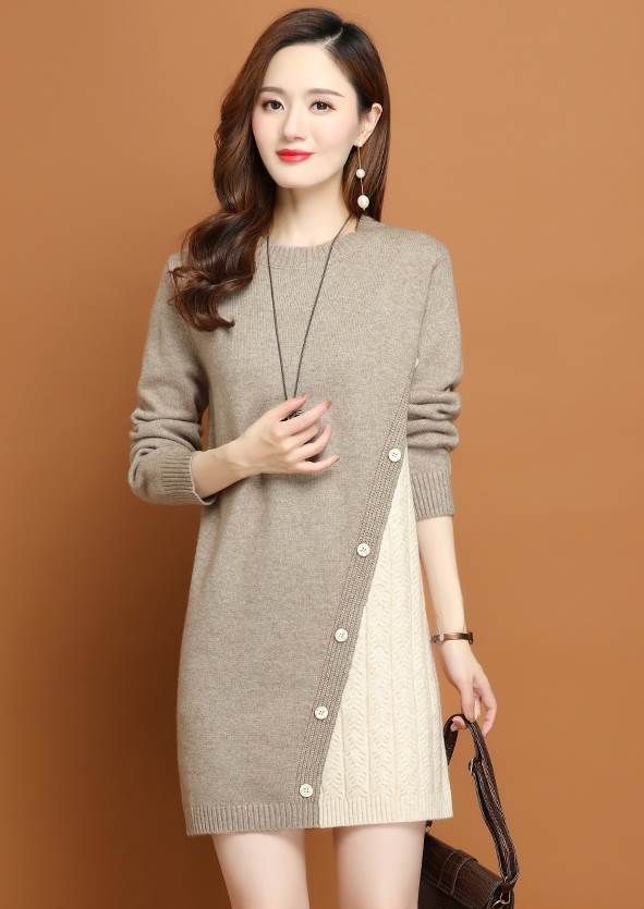 切り替え ニット ミニ ワンピース ニットワンピース ミニ丈 膝上 袖あり 長袖 Uネック クルーネック 襟なし タイト ワイド 切り替えデザイン ドッキング リブ ケーブルニット リブニット 編み込み かわいい 大人可愛い きれいめ カジュアル 大人 上品 おしゃれ 大人女子