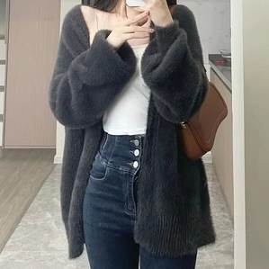 モヘアライクルーズVネックニットカ...