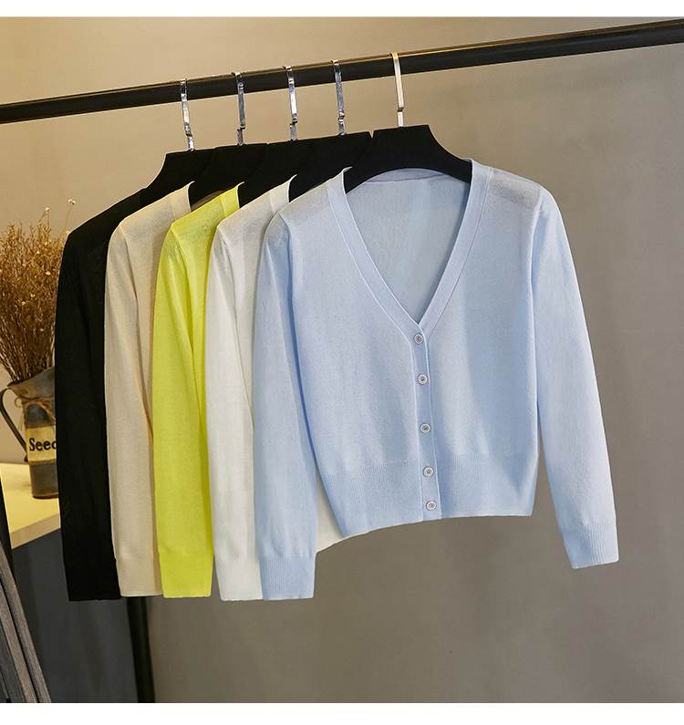 冷房対策 日焼け防止 トップス カーディガン ショール 羽織り ショート丈 長袖 Vネック 透け感 シースルー 薄手 かわいい きれいめ シンプル 大人 おしゃれ お洒落 大人女子 こなれ感 無地 春 夏 秋 10代 20代 30代 40代 お出かけ 公園デビュー お泊まり リゾート 旅行 海
