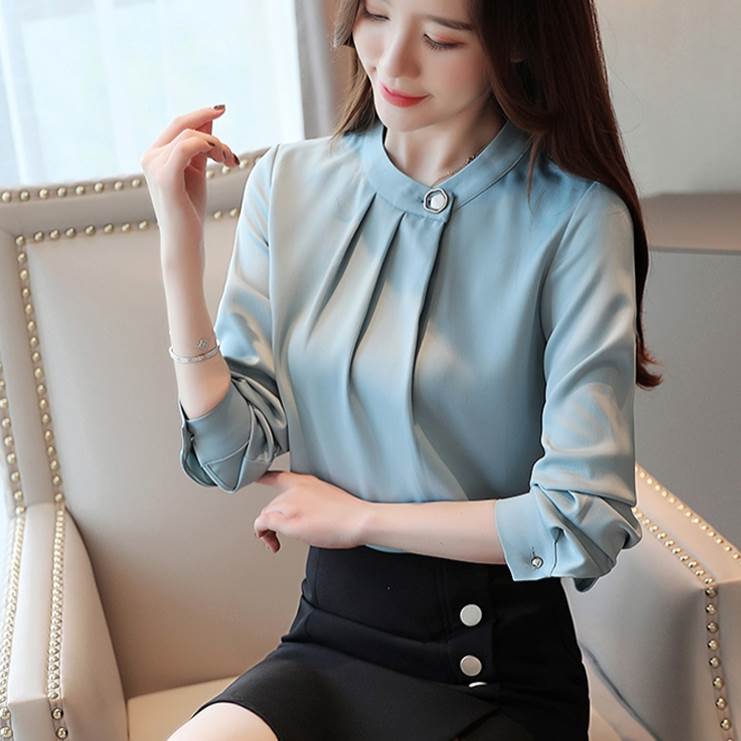 其它 - トップス ブラウス ミディアム丈 袖あり 長袖 襟なし スタンドカラー かわいい 大人可愛い きれいめ シンプル 大人 上品 おしゃれ お洒落 大人女子 フォーマル 無地 春 秋 入学式 入園式 20代 30代 レディース 女性用 ビジネス OL 通勤 デート お出かけ 公園デビュー 女子会