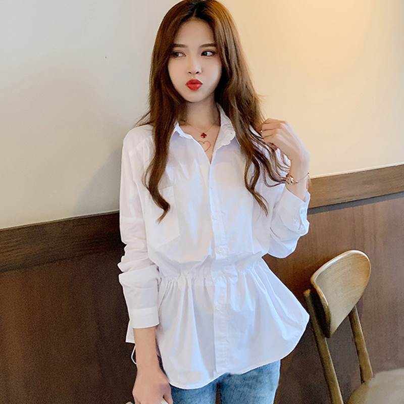 Other - トップス シャツ ブラウス 長袖 襟付き レース シフォン フリル ウエストマーク かわいい 大人可愛い きれいめ シンプル カジュアル 大人 上品 おしゃれ お洒落 大人可愛い 大人女子 こなれ感 ガーリー エレガント 主役級 存在感 フォーマル 無地 春 秋 誕生日 クリスマス