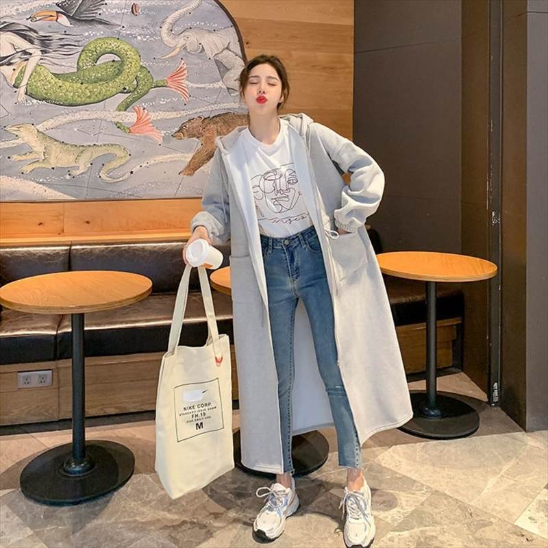 アウターパーカーロング丈長袖フード...