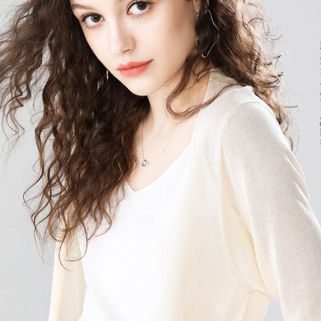 トップスカーディガンミディアム丈袖...