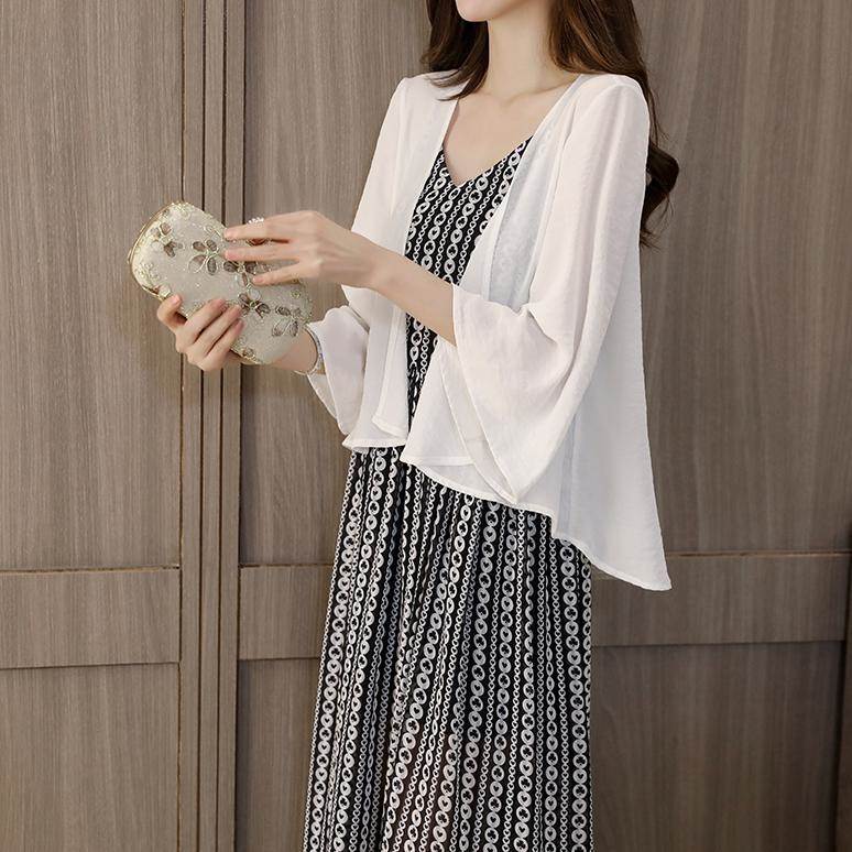 尼龍, 人造絲, 聚酯 - アウター カーディガン ショール ショート丈 長袖 シフォン かわいい 大人可愛い きれいめ シンプル カジュアル 大人 上品 おしゃれ お洒落 大人可愛い 大人女子 こなれ感 ガーリー エレガント 主役級 存在感 フォーマル 無地 春 夏 秋 誕生日 クリスマス バレンタイン 10代