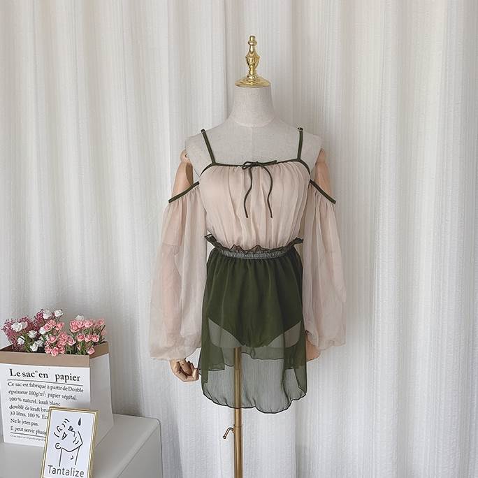 リボン付き水着｜水着 ビキニ ワンピース水着 ワンピース オフショルダー オフショル ノンワイヤー ...