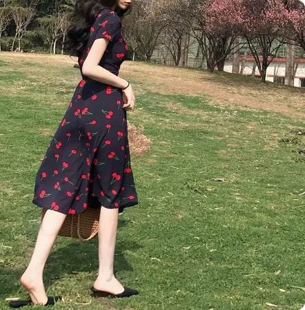 ワンピース デート フレアワンピース デニムワンピース ワンピドレス 膝下 ミモレ ミモレ丈 袖あり 半袖 フレアスリーブ ホルンスリーブ 萌袖 Vネック 襟なし フレア セミフレア 細身 ストレート ワイド Aライン 切り替えデザイン スマート ウエストマーク ウエストリボン