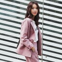 2点セット ワイドパンツ ジャケット パンツスーツ ボトムス パンツ セットアップ アンクル丈 袖あり 長袖 Vネック 襟付き ワイド ポケット 前開き 上下セット ツーピース かわいい 大人可愛い きれいめ シンプル カジュアル 大人 上品 おしゃれ 大人女子 こなれ感 ラブリー(4)