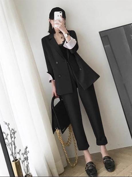 ボトムス パンツ アウター セットアップ デート ジャケット 上着 スーツ ワイドパンツ ストレートパンツ 9分丈 アンクル丈 ミディアム丈 袖あり 長袖 襟付き スリム タイト ストレート Iライン 切り替えデザイン スマート ポケット 前開き 上下セット 2点セット かわいい