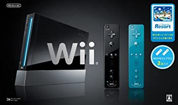 【中古】Wii本体 クロ Wiiリモコンプラス2個 Wiiスポーツリゾート同梱 【メーカー生産終了】