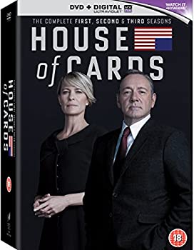 【中古】House of Cards - Season 1-3 (海外import版) [DVD]【メーカー名】【メーカー型番】【ブランド名】商品画像はイメージです。中古という特性上、使用に影響ない程度の使用感・経年劣化（傷、汚れなど）がある場合がございます。また、中古品の特性上、ギフトには適しておりません。商品名に『初回』、『限定』、『〇〇付き』等の記載がございましても、特典・付属品・保証等は原則付属しておりません。当店では初期不良に限り、商品到着から7日間はを受付けております。(注文後の購入者様都合によるキャンセル・はお受けしていません。)他モールでも併売している商品の為、完売の際は在庫確保できない場合がございます。ご注文からお届けまで1、ご注文⇒ご注文は24時間受け付けております。2、注文確認⇒ご注文後、当店から注文確認メールを送信します。3、在庫確認⇒新品在庫：3-5日程度でお届け。　　※中古品は受注後に、再メンテナンス、梱包しますので　お届けまで3日-10日営業日程度とお考え下さい。　米海外から発送の場合は3週間程度かかる場合がございます。　※離島、北海道、九州、沖縄は遅れる場合がございます。予めご了承下さい。※配送業者、発送方法は選択できません。お電話でのお問合せは少人数運営の為受け付けておりませんので、メールにてお問合せお願い致します。お客様都合によるご注文後のキャンセル・はお受けしておりませんのでご了承下さい。ご来店ありがとうございます。 昭和・平成のCD、DVD、家電、音響機器など希少な商品も多数そろえています。 掲載していな商品もお探しいたします。 お気軽にメールにてお問い合わせください。