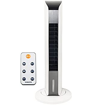 【中古】山善 スリム冷風扇 (リモコン)(首振り機能付)(風量3段階) 水タンク着脱式 タイマー付 キャスタ..