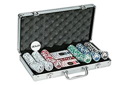 【中古】300 Piece Big# Design Poker Chips in Aluminum Case Silver Color by CHH