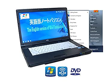 【中古】貴重英語版　WINDOWS7インストール　中古ノートパソコン　FUJITSU 　高速CPU　B730 英語版互換OFFICE　 すぐに使えます　DVD　無線【中古