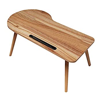 【中古】xiaoyuhy 折りたたみノートパソコンデスク ポータブルスタンディングデスク 朝食ソファ読書テーブル オークカラー 木製 100cm*50cm*40cm