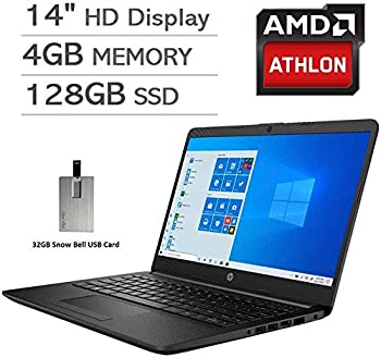 【中古】2020 HP Pavilion 14インチ HD LEDノートパソコン、AMD Athlon Silver 3050Uプロセッサー、4GB RAM、128GB SSD、AMD Radeon Graphics、USB-C、Wi