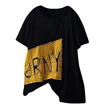 【中古】Hodarey レディース Tシャツ 女性 可愛い 長袖 韓国風 女性 半袖 Oネックトップス 文字柄 Tシャツ ニットブラウス 人気 春夏秋冬服 カジュアル