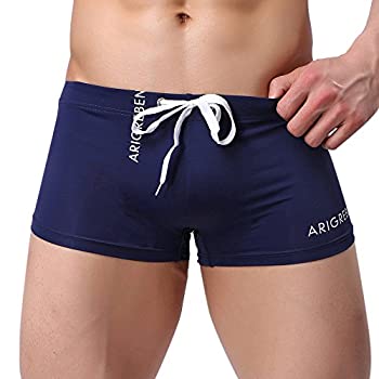 【中古】(ネイビーXL)水着 メンズ フィットネス Yindaity 海水パンツ ローライズ セクシー サーフパンツ ベーシック 水着用 インナー パンツ アンダー ウ