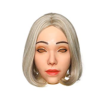【中古】ソフトシリコーンヘッドマスク手作り顔かわいい帽子現実的な女装女装コスプレマスク