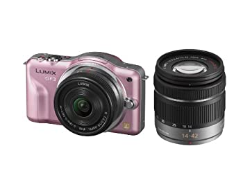 【中古】パナソニック ミラーレス一眼カメラ LUMIX GF3 ダブルレンズキット フェアリーピンク DMC-GF3W-P