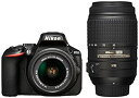 【中古】Nikon デジタル一眼レフカメラ D5500 ダブルズームキット ブラック 2416万画素 3.2型液晶 タッチパネルD5500WZBK(2)