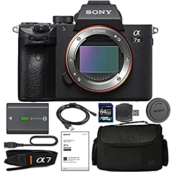 【中古】Sony Alpha a7 III ミラーレスデジタルカメラ (本体のみ) NP-FZ100バッテリー、64gb SDXC 1200xカード、カードリーダー、キャリーケース、充電器
