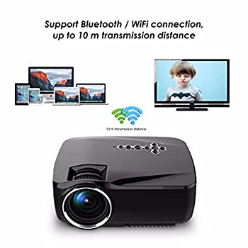 【中古】Android 4.4 WiFi BluetoothスマートhdビーマーLCD 1800lumen 800x480ポータブルミニLED液晶プロジェクターホームシアターProyectorプロジェクタ