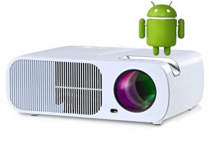 【中古】Android 4.4マルチメディアビデオプロジェクター3000ルーメンポータブルホームシアターLED HD 1080PシネマWi-Fiワイヤレスビデオプロジェクター