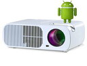 【中古】Android 4.4マルチメディアビデオプロジェクター3000ルーメンポータブルホームシアターLED HD 1080PシネマWi-Fiワイヤレスビデオ...