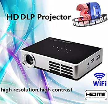 【中古】ポータブルミニスマートプロジェクターフルHDミニスマートAndroid4.2.2液晶3D WIFIベストホームシアタープロジェクターDLPプロジェクタービデオ