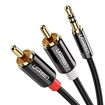 šUGREEN 3.5mm ƥ쥪ߥ˥ץ饰 to 2RCA(/) Ѵ ƥ쥪ǥ֥ ޥ ֥å TV ...