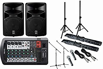 【中古】【ミニスピーカースタンド+マイク 2本 セット】 YAMAHA Bluetooth対応PAシステム STAGEPAS400BT