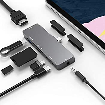 【新品】7-1 USB C ハブ iPad Pro 専用 2018 2020 /ipad air 4 ハブ Type-c hub 4K HDMI 出力 Thunderbolt/PD 充電/ USB3.0/ microSD/SD カードリーダー