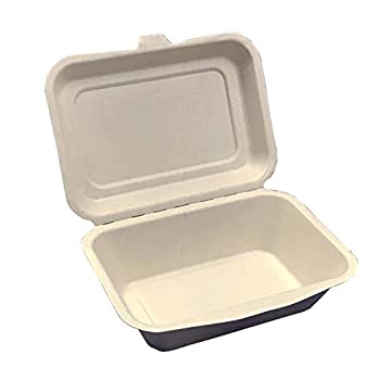 【新品】使い捨て エコでオシャレな弁当容器 未晒しモールド フードパック L B001M 50個入