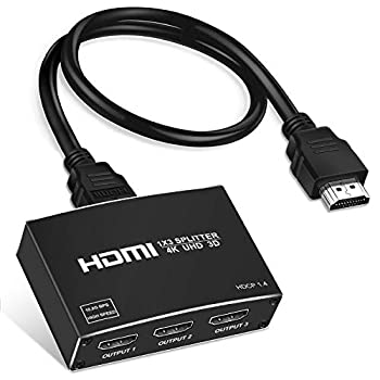 【新品】NEWCARE HDMIスプリッター 1入力3出力 同時出力 HDMI 分配器 4K HDCP 1.4 3D 対応 PC Xbox PS4 Fire TV Stick Apple TV用（高速HDMIケーブル付き