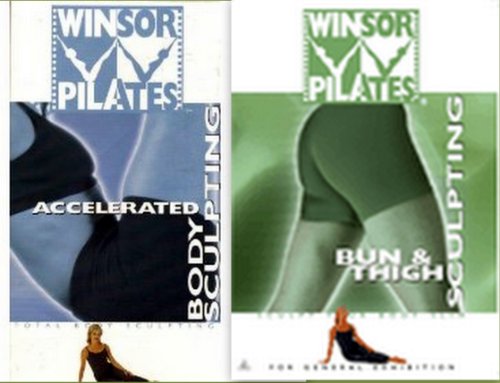 Winsor Pilates 2 DVD Set: BUN & Thigh Sculpting DVD + Accelerated Body Sculpting Dvd.