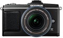 【中古】OLYMPUS マイクロ一眼 PEN E-P2 レンズキット ブラック E-P2LKIT-BLK