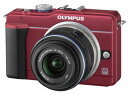 【中古】OLYMPUS ミラーレス一眼 E-PL1s レンズキット レッド E-PL1s LKIT RED