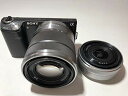 【中古】SONY ミラーレス一眼 α NEX-5N ダブルレンズキット E 16mm F2.8+E 18-55mm F3.5-5.6 OSS付属 ブラック NE...