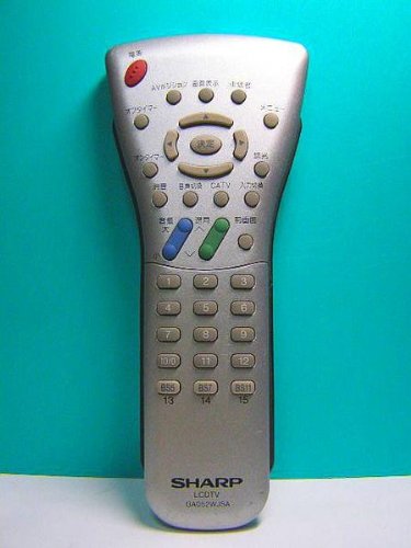 ご来店ありがとうございます。昭和・平成のCD、DVD、家電、音響機器など希少な商品も多数そろえています。レコード、楽器の取り扱いはございません。掲載していない商品もお探しいたします。映像商品にはタイトル最後に[DVD]、[Blu-ray]と表記しています。表記ないものはCDとなります。お気軽にメールにてお問い合わせください。シャープ LCDTVリモコン GA052WJSA【メーカー名】シャープ【メーカー型番】【ブランド名】シャープ(SHARP)【商品説明】シャープ LCDTVリモコン GA052WJSA・中古品（ユーズド品）について商品画像はイメージです。中古という特性上、使用に影響ない程度の使用感・経年劣化（傷、汚れなど）がある場合がございます。商品のコンディション、付属品の有無については入荷の度異なります。また、中古品の特性上、ギフトには適しておりません。商品名に『初回』、『限定』、『〇〇付き』等の記載がございましても、特典・付属品・保証等は原則付属しておりません。付属品や消耗品に保証はございません。当店では初期不良に限り、商品到着から7日間は返品を受付けております。注文後の購入者様都合によるキャンセル・返品はお受けしていません。他モールでも併売している商品の為、完売の際は在庫確保できない場合がございます。ご注文からお届けまで1、ご注文⇒ご注文は24時間受け付けております。2、注文確認⇒ご注文後、当店から注文確認メールを送信します。3、在庫確認⇒新品、新古品：3-5日程度でお届け。※中古品は受注後に、再検品、メンテナンス等により、お届けまで3日-10日営業日程度とお考え下さい。米海外倉庫から取り寄せの商品については発送の場合は3週間程度かかる場合がございます。　※離島、北海道、九州、沖縄は遅れる場合がございます。予めご了承下さい。※配送業者、発送方法は選択できません。お電話でのお問合せは少人数で運営の為受け付けておりませんので、メールにてお問合せお願い致します。お客様都合によるご注文後のキャンセル・返品はお受けしておりませんのでご了承下さい。